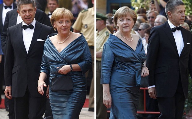 Ангела Меркель на открытии Вагнеровского фестиваля в 2008 и 2012 годах