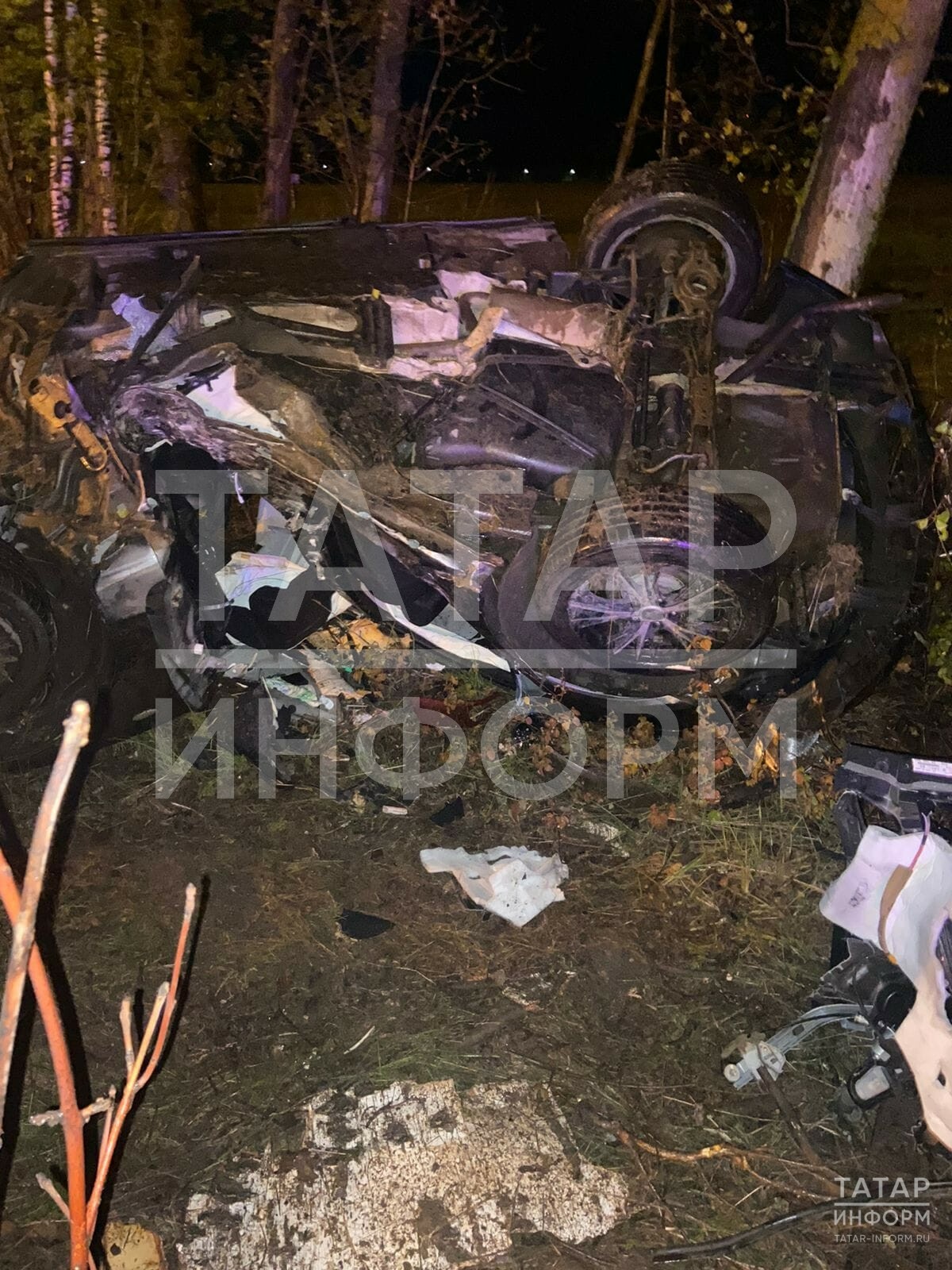 В Зеленодольском районе иномарка с пассажирами вылетела в кювет, есть пострадавшие