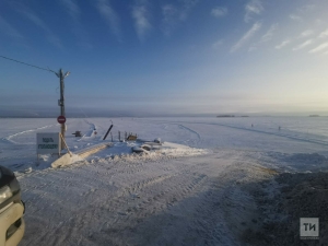 В Татарстане открыли ледовую переправу через Волгу в сторону Верхнего Услона