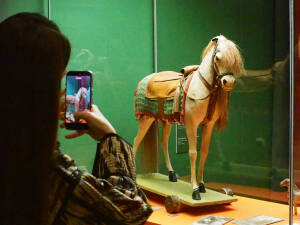 Выставка «Лошадка-качалка. История игрушки» посвящена символу наступающего 2026 года – лошади. На ней представлено более 70 экспонатов, сообщила коллекционер и автор галереи Елена Кармацкая.