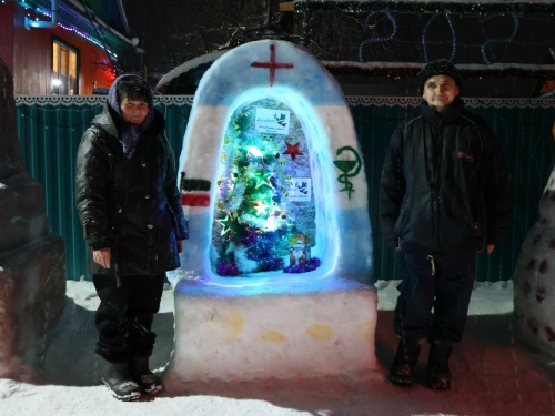 В Татарстане слепили снежную скульптуру, посвященную бойцам СВО