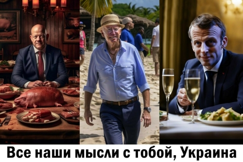 Медведев высмеял при помощи одной картинки «солидарность» политиков Запада с Украиной