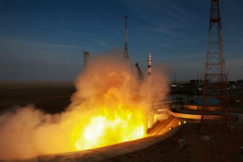 В Роскосмосе заявили о повреждении стартового стола при запуске «Союза МС-28»