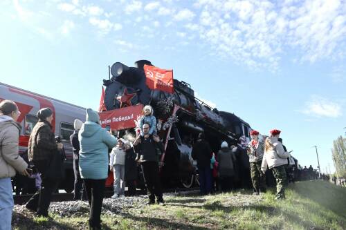 Поезд Победы встретили на станции «Бурундуки» в Дрожжановском районе