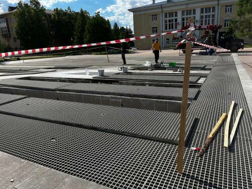 В Альметьевске началась реконструкция светомузыкального фонтана за зданием драмтеатра