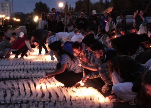 В казанском парке Победы состоялась акция «Огненные картины войны»