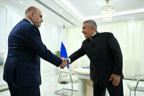 Михаил Мишустин отметил заслуги Рустама Минниханова в развитии Татарстана