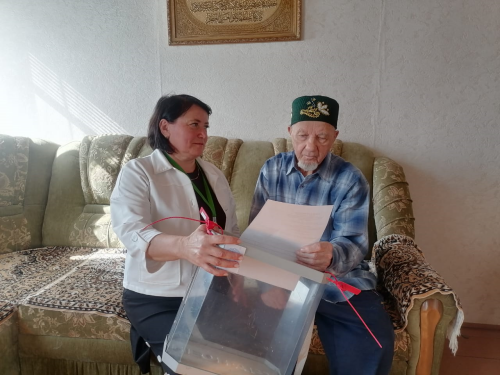 В деревне Утямышево Апастовского района проголосовал 101-летний ветеран войны