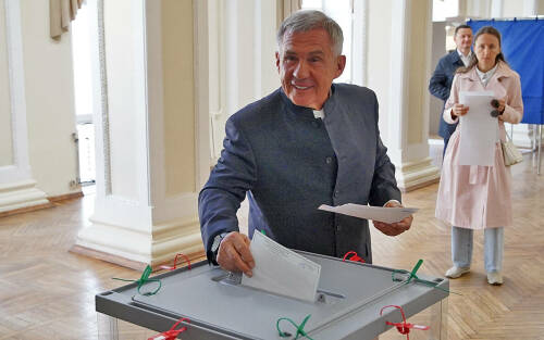 Минниханов набирает 88,5% голосов в Татарстане по итогам обработки 90,07% протоколов