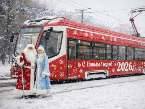 Сегодня в столице Татарстана выйдет на линию трамвайный маршрут №7 &laquo;Волшебный трамвай Деда Мороза&raquo;