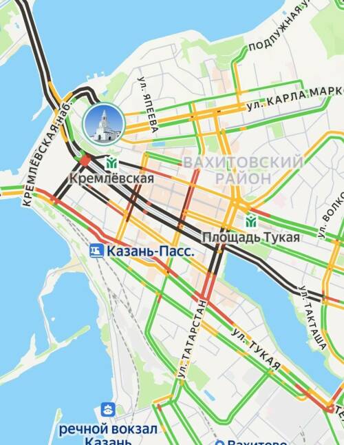 В центре Казани собрались пробки из-за ограничений движения на время марафона