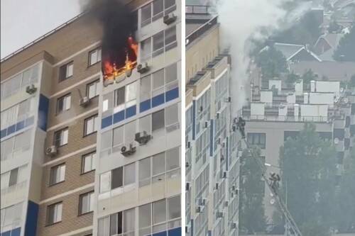 Полыхающую квартиру сняли на видео в Челнах, есть пострадавшие