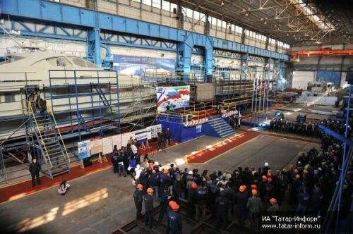 На Зеленодольском заводе им.Горького состоялась закладка нового боевого катера