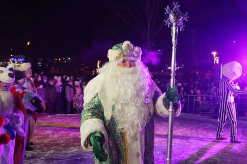 Фоторепортаж с открытия новогодней елки в Советском районе, Дербышки