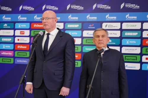 Пресс-подход к Чернышенко и Минниханову по поводу готовности Татарстана к проведению Игр Будущего