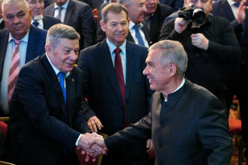 Раис РТ принял участие в XХ cъезде Совета муниципальных образований Татарстана