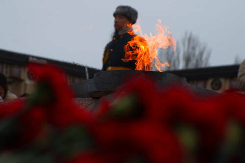В казанском парке Победы возложили цветы к Вечному огню в честь Дня защитника Отечества