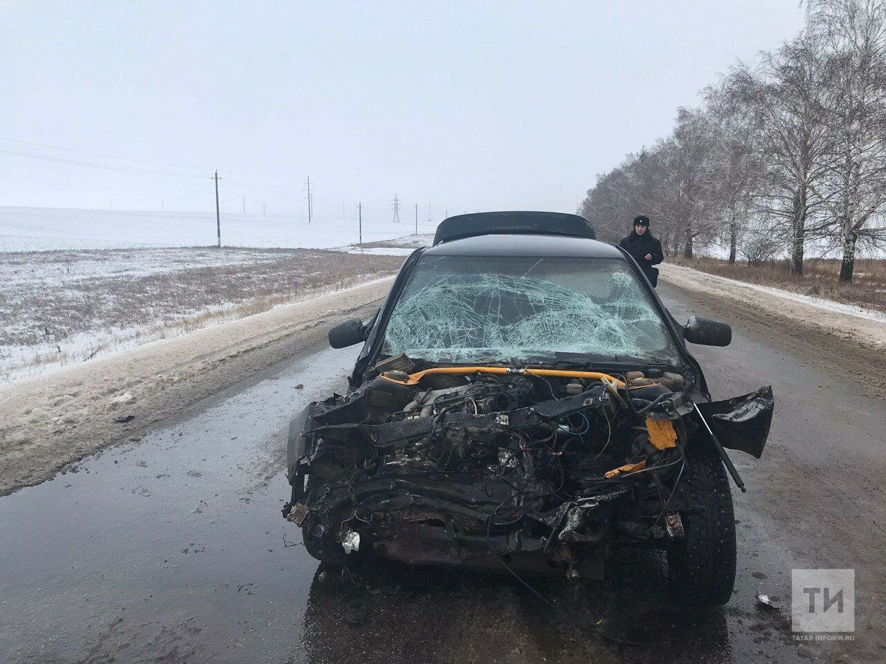 Водитель «Нивы» погиб, влетев лоб в лоб в легковушку на трассе в Татарстане