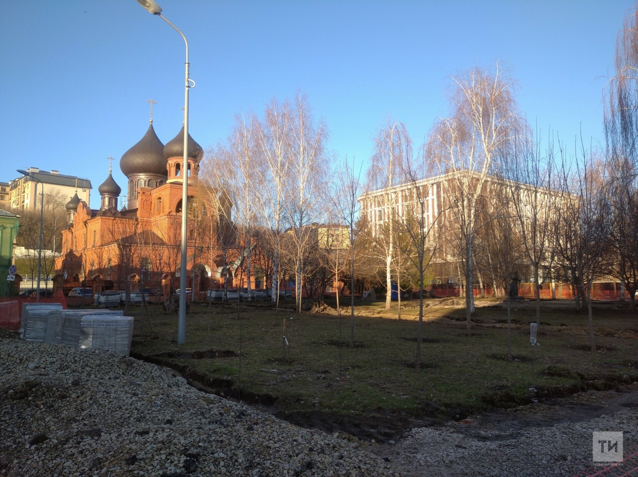 В Казани начали благоустраивать сквер у кафедрального собора старообрядцев
