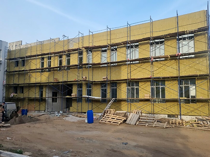 Работы по возведению пристроя к казанской гимназии №19 достигли экватора