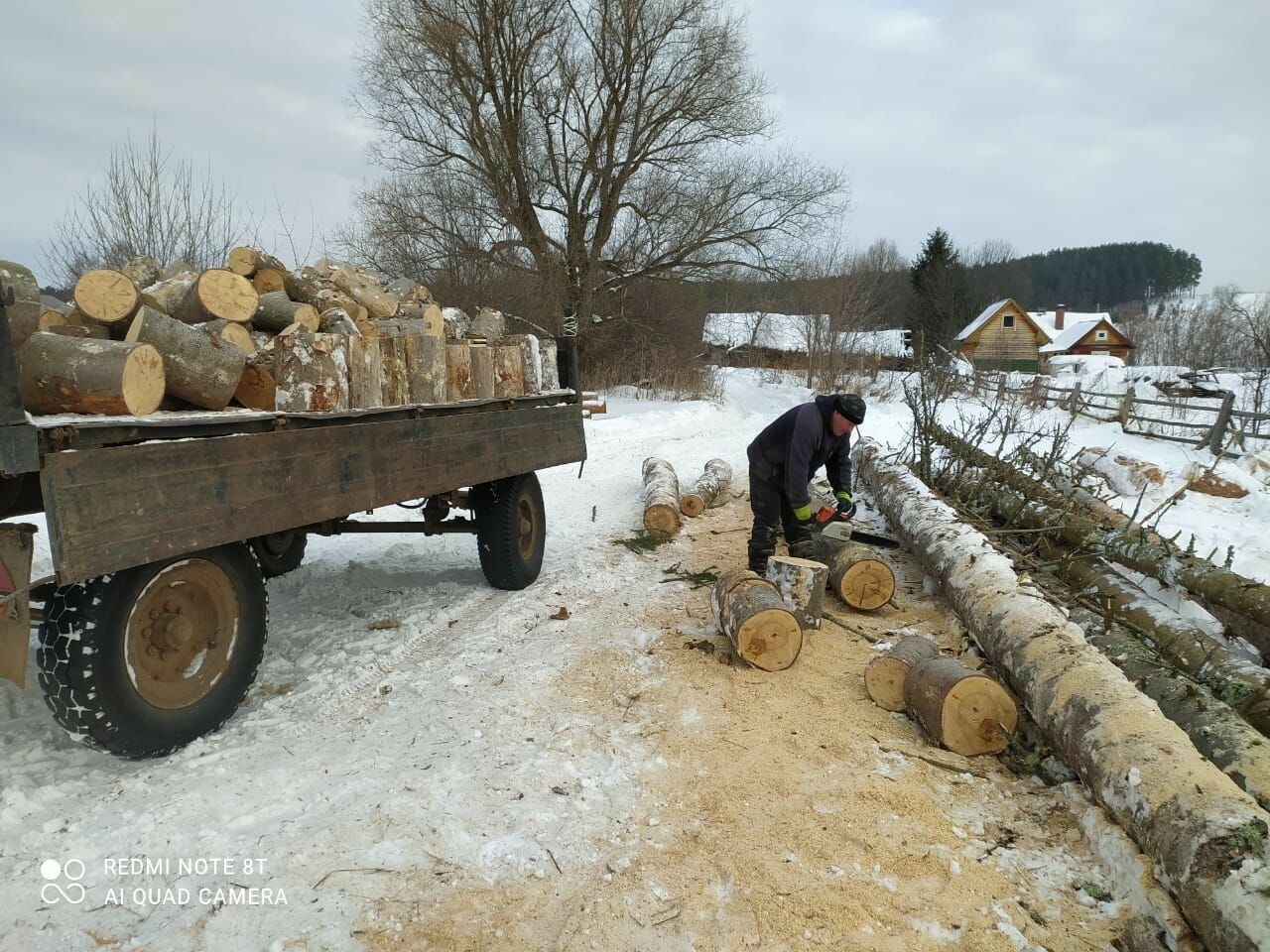 Жители Менделеевского района РТ заготавливают дрова для семей мобилизованных