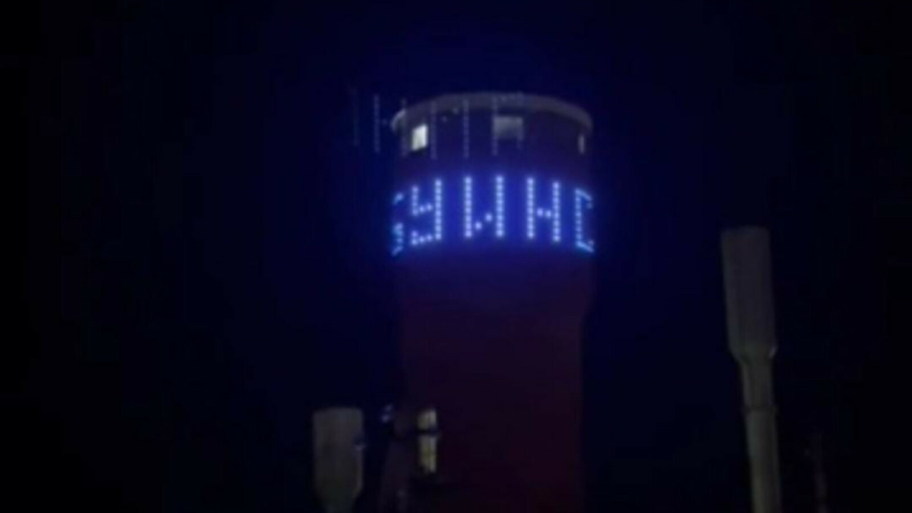 В Буинске реконструировали и украсили световой иллюминацией водонапорную башню
