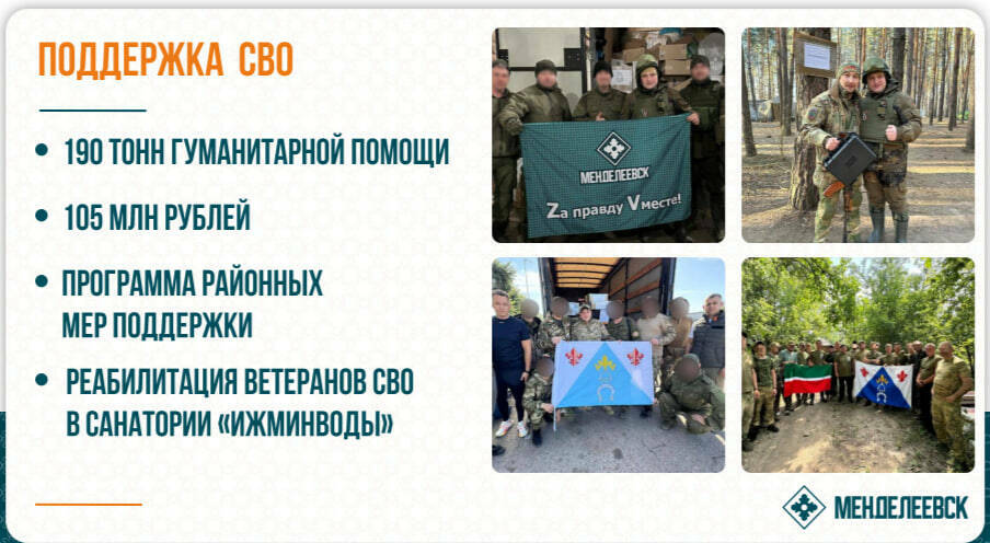 Из Менделеевского района отправлено более 190 тонн помощи бойцам с начала СВО