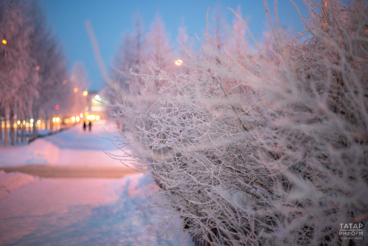 Ночью в Татарстане ожидаются 31-градусный мороз и туман