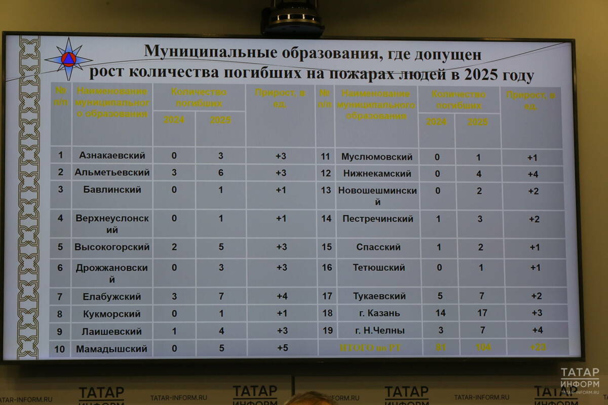 В МЧС назвали районы Татарстана, где выросло число погибших на пожарах