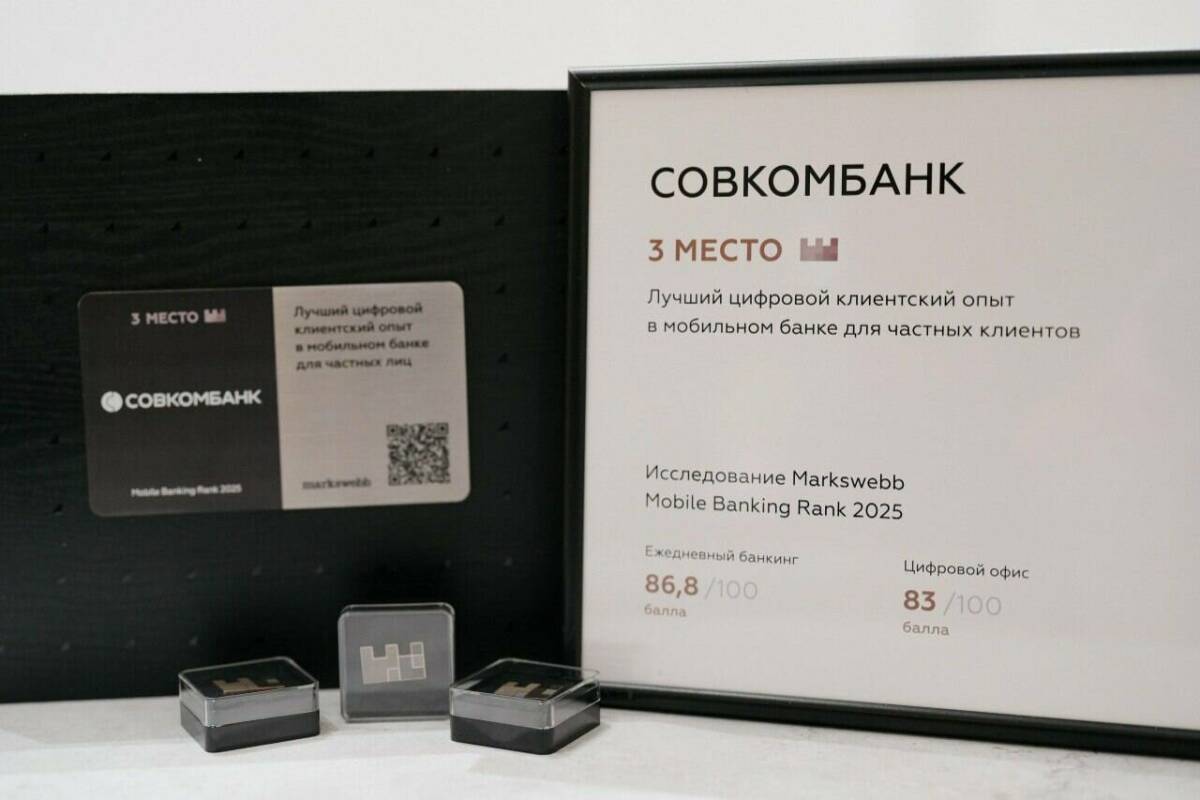 Совкомбанк подтвердил свое место в тройке лидеров рейтинга Mobile Banking Rank 2025