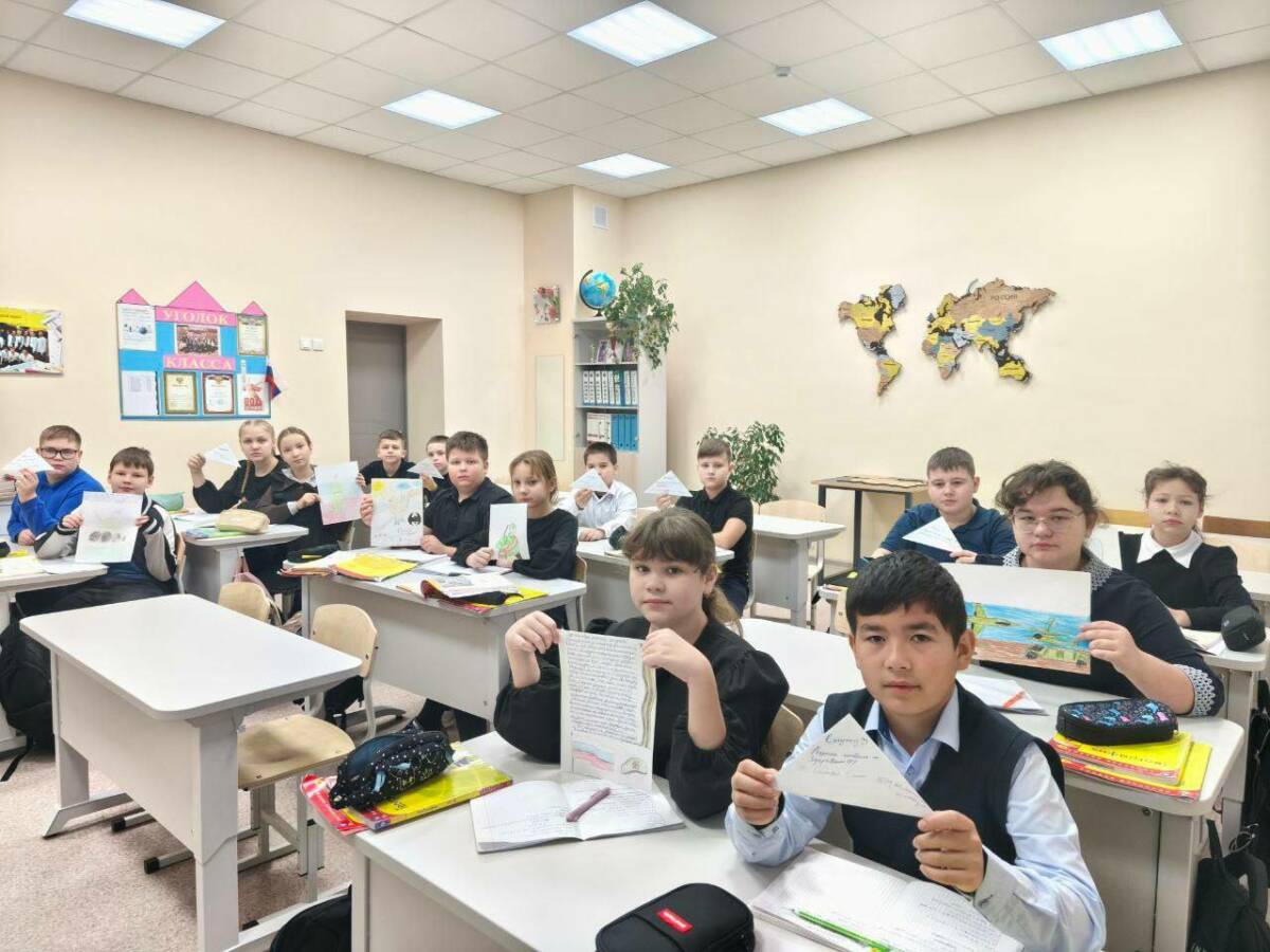 Юнармейцы и учащиеся Новошешминской гимназии поддержали акцию «Письмо солдату»