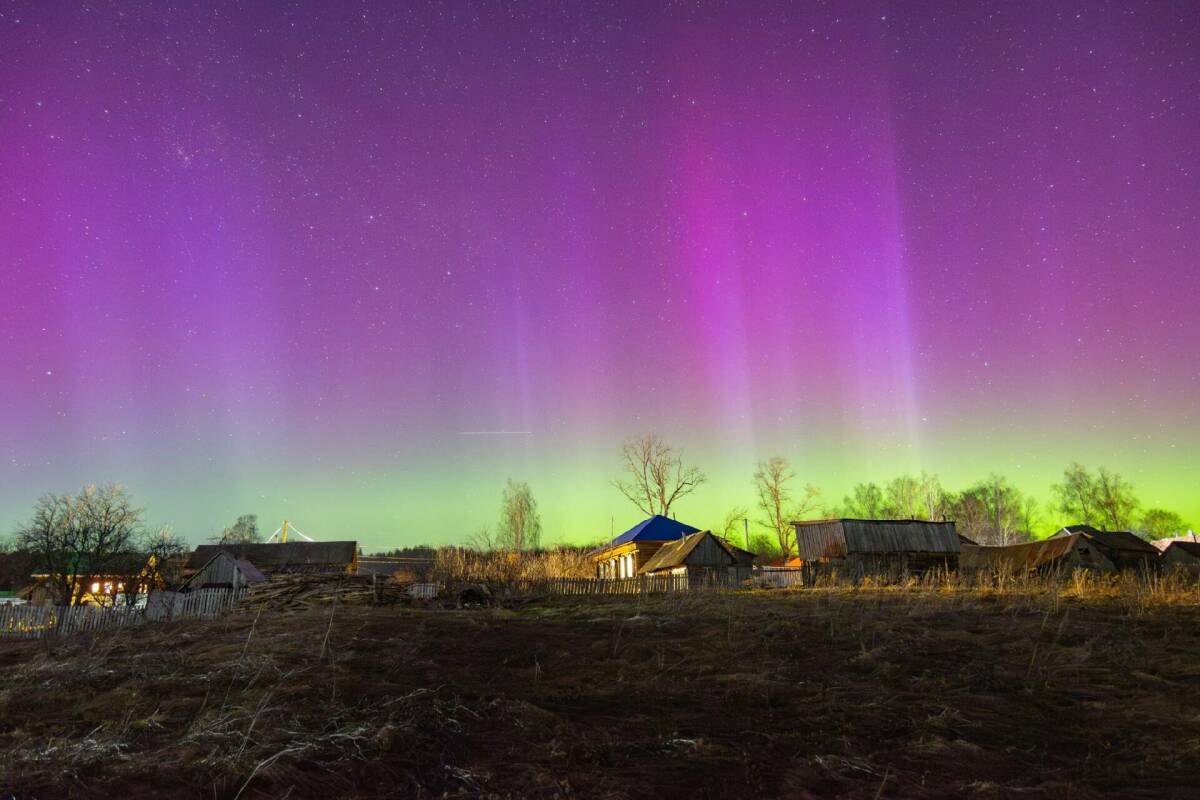 Жители Татарстана запечатлели в небе северное сияние