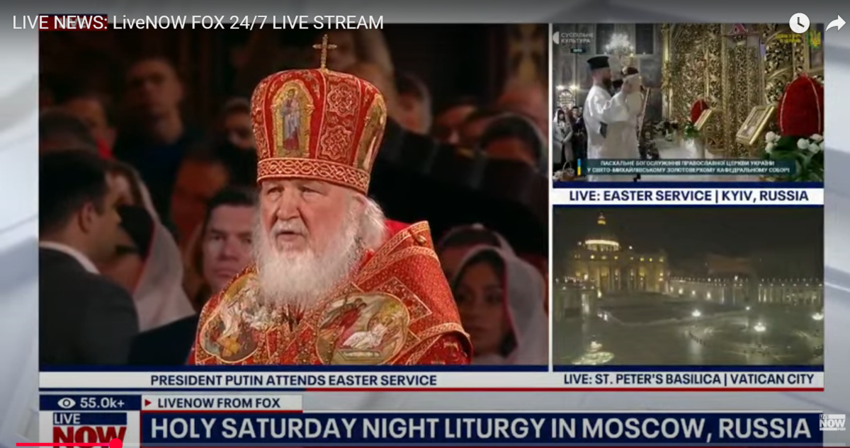 Fox News назвал Киев российским в ходе трансляции пасхального богослужения