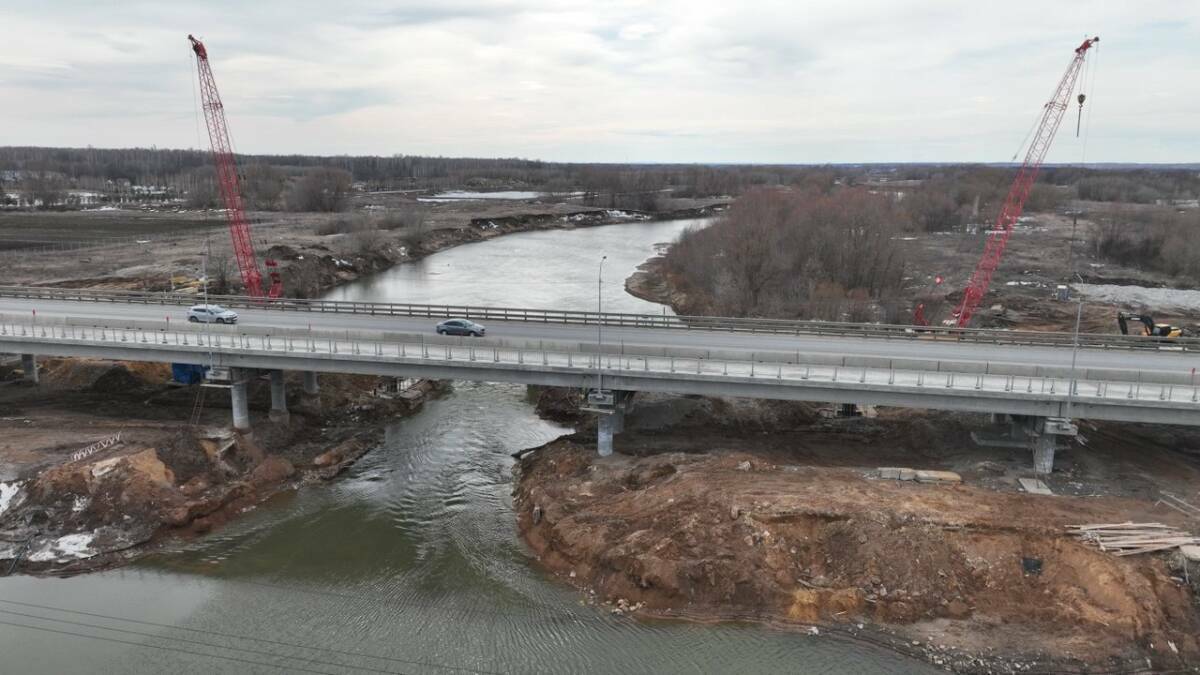 Ремонт опор моста через Мешу на трассе Казань – Оренбург в РТ выполнен на 70%