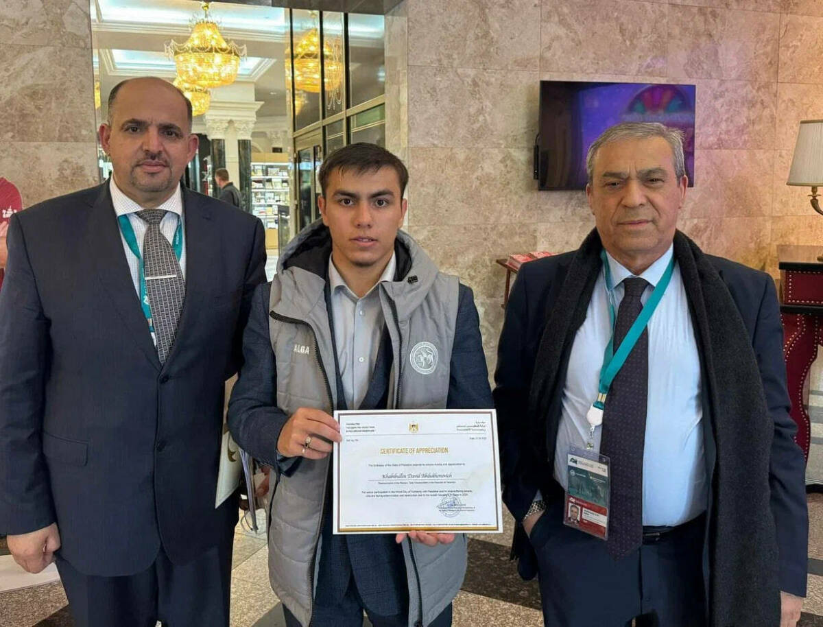 Молодогвардеец из Татарстана получил благодарственное письмо от Посольства Палестины
