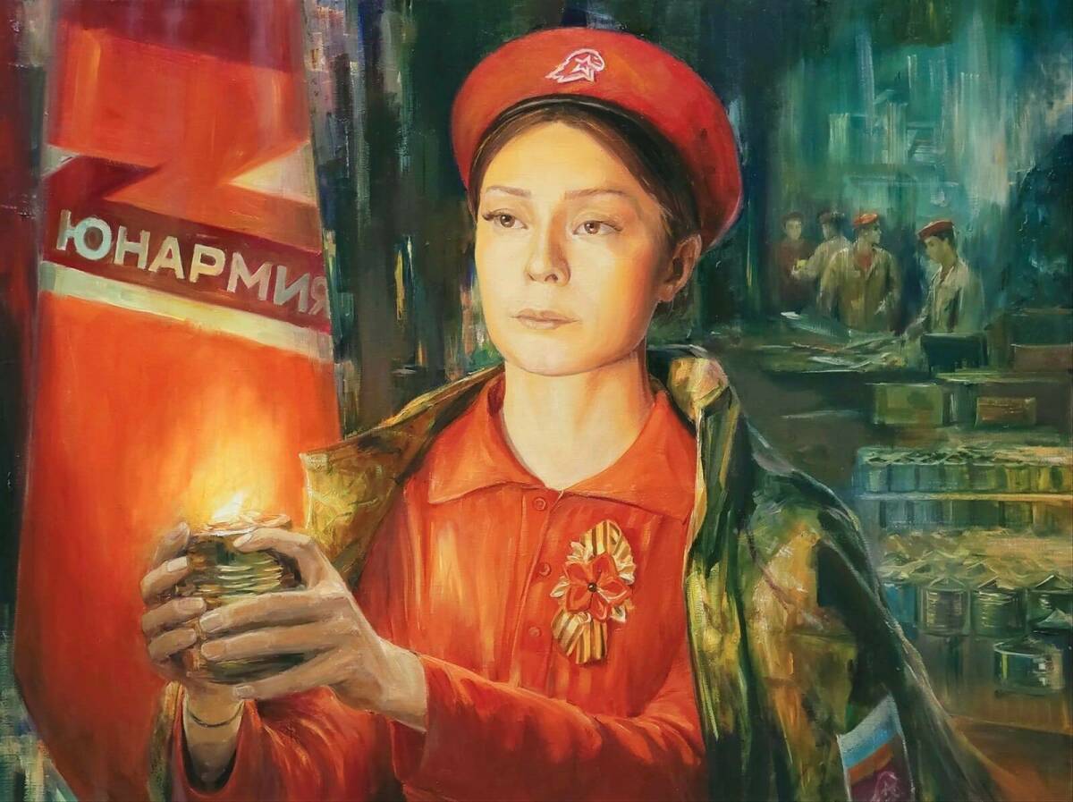 Огонь в сердцах: нижнекамский художник Ильдус Муртазин изобразил юного волонтера СВО