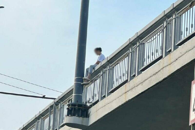 В Казани росгвардейцы спасли девушку, сидевшую на перилах моста на Кремлевской набережной