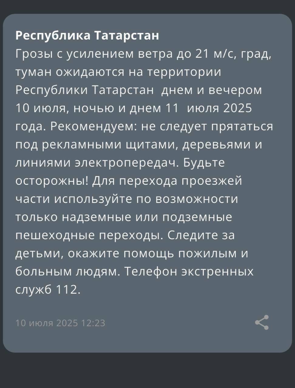 В ближайшие сутки татарстанцев ждут гроза и сильные порывы ветра