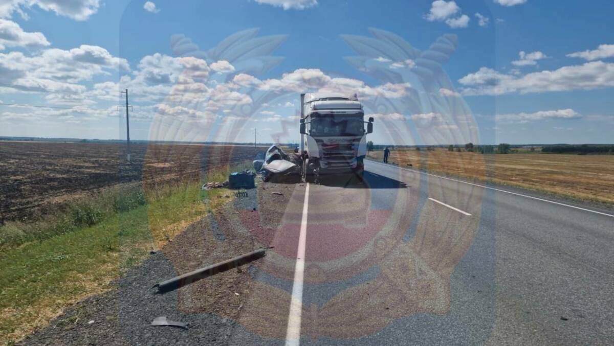 Легковушку отбросило под грузовик на трассе в Татарстане, два человека погибли