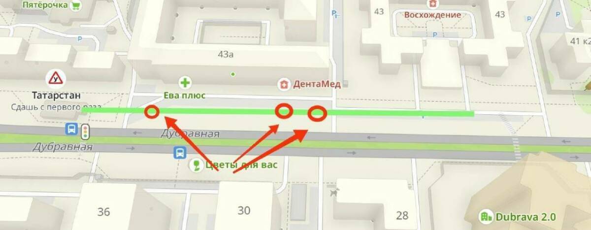 На участке Дубравной в Казани, где провалился асфальт, частично перекрыли движение