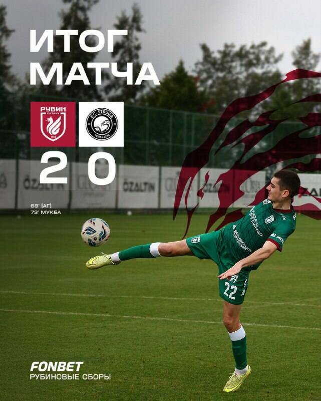 «Рубин» завершил первый сбор победой над македонской «Стругой»