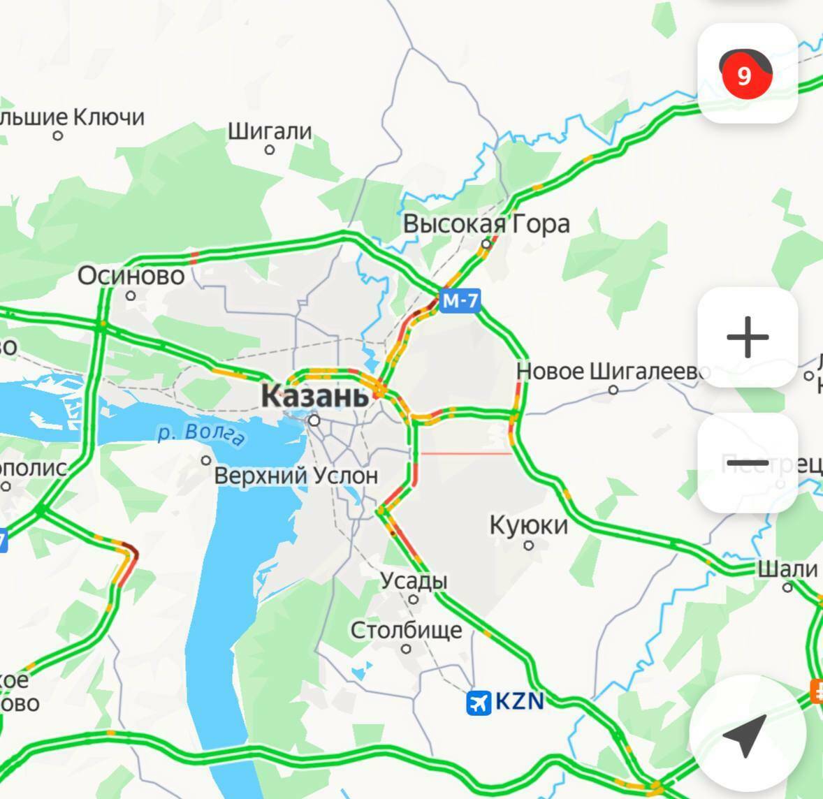 Пробки в Казани из-за снегопада достигли 9 баллов
