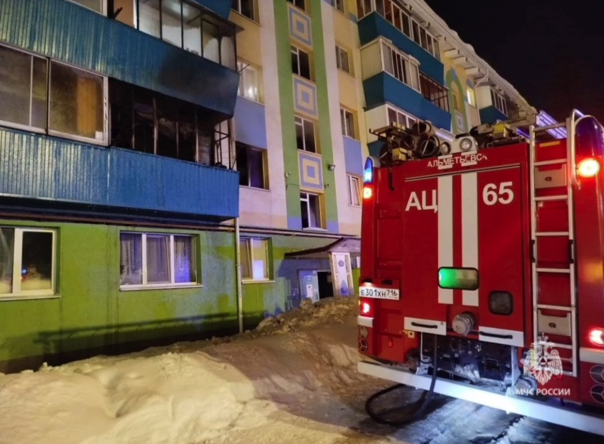В Альметьевске ночной пожар унес жизнь 65-летнего мужчины