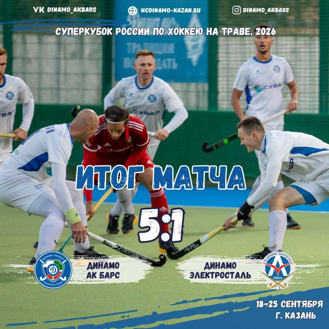 «Динамо-Ак Барс» завоевало Суперкубок России по хоккею на траве