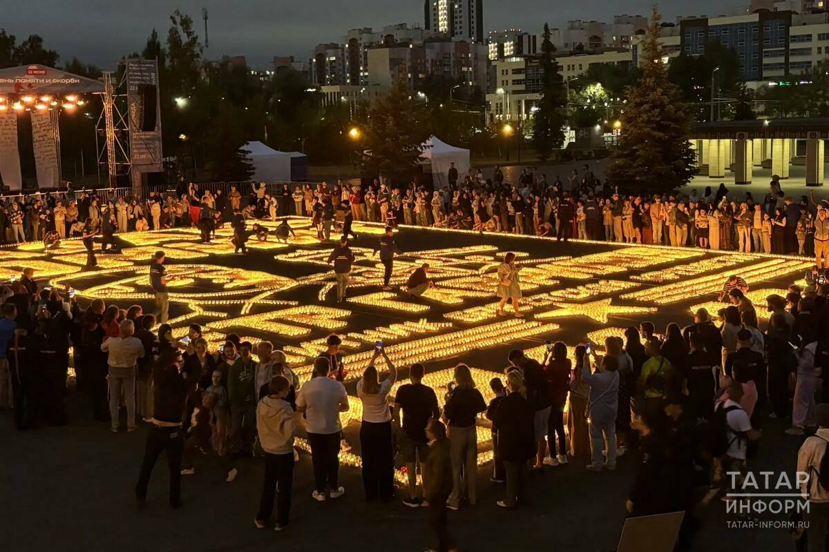 В Казани портрет героя обороны Брестской крепости выложили из 40 тысяч свечей