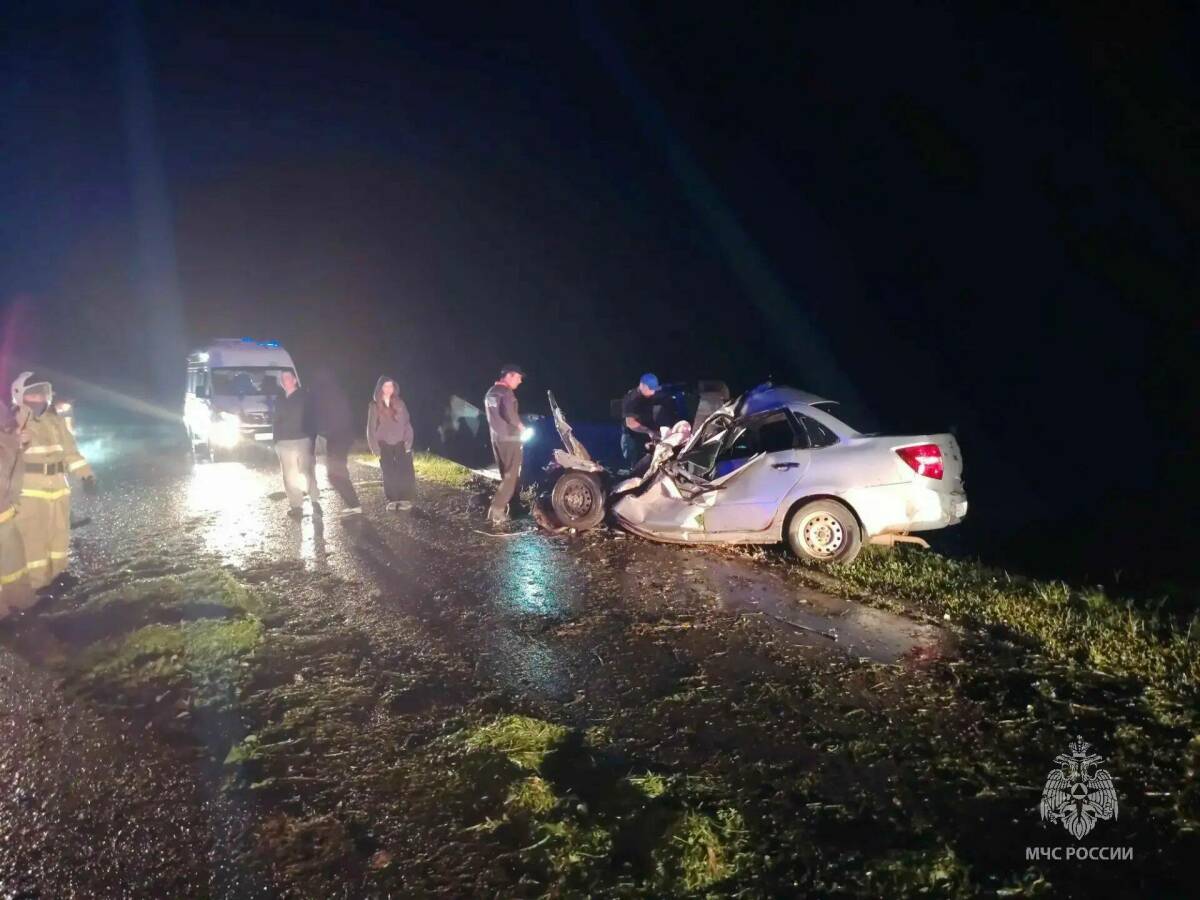 В Мамадышском районе РТ «Лада» влетела в трактор, погибли 4 человека
