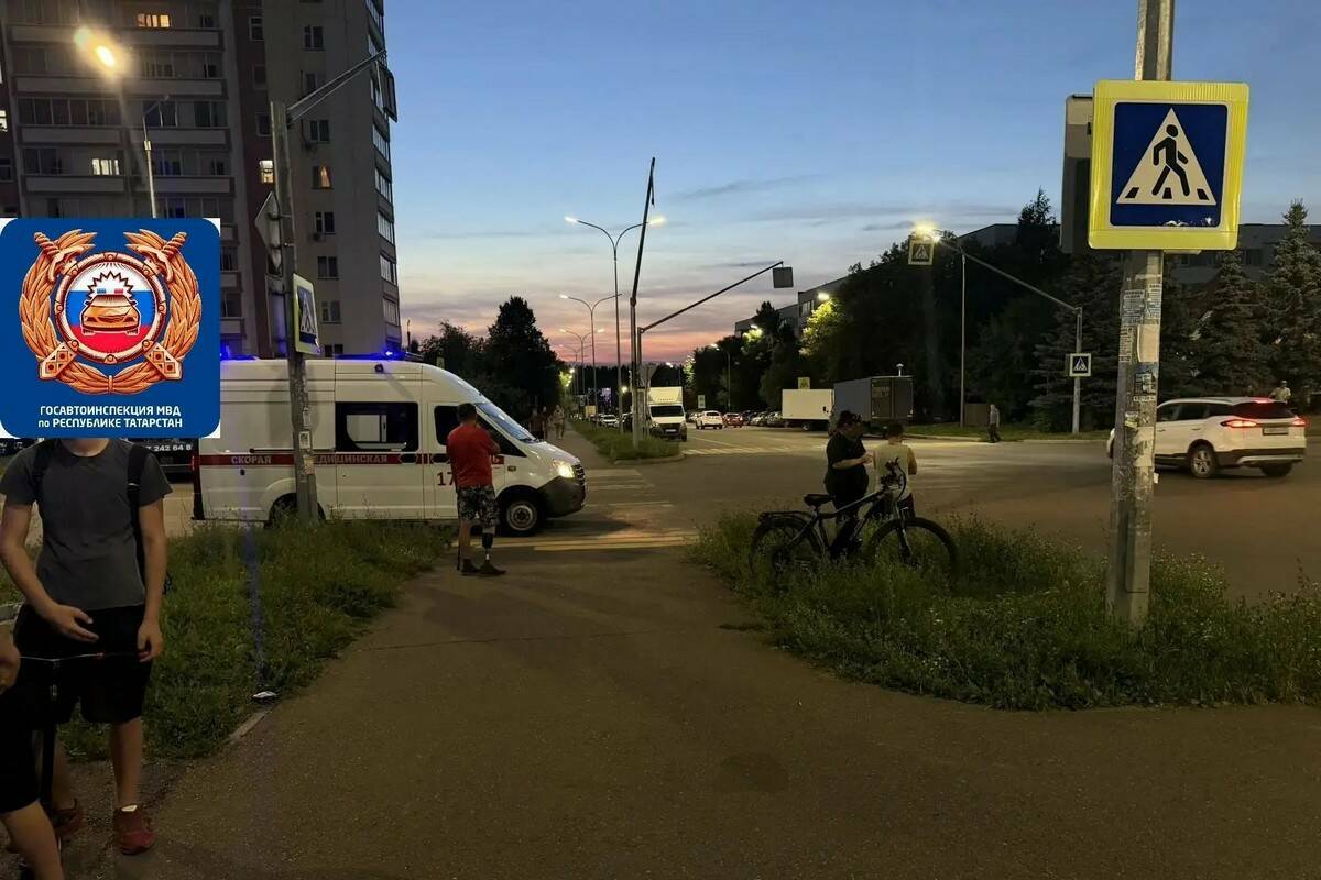 В Челнах женщина, сбитая на зебре электровелосипедистом, получила травмы