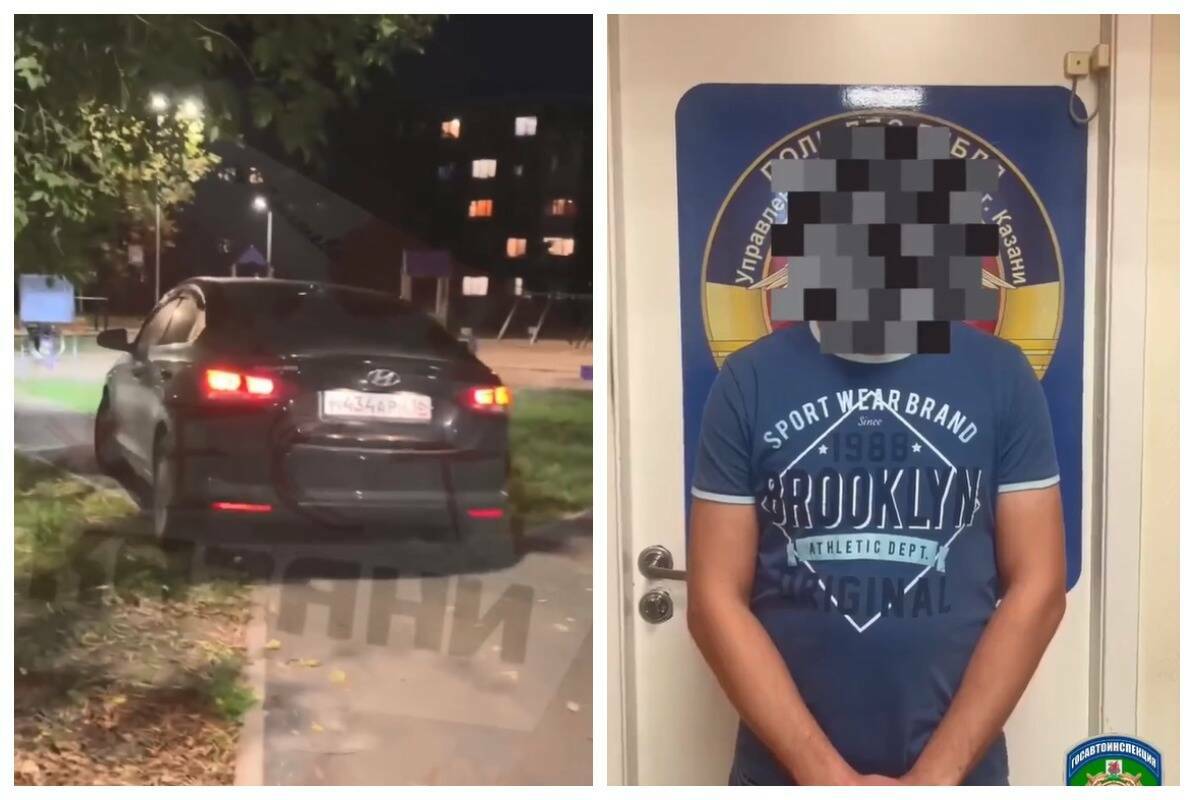 Водителя Hyundai наказали за езду по тротуару у детской площадки в Казани