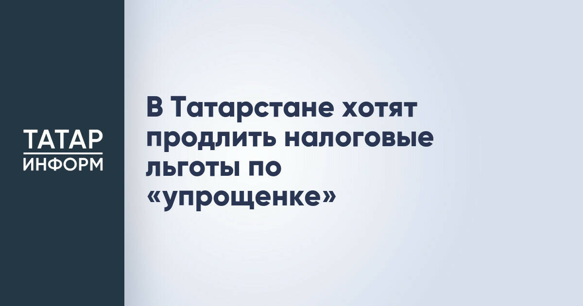 В Татарстане хотят продлить налоговые льготы по «упрощенке»