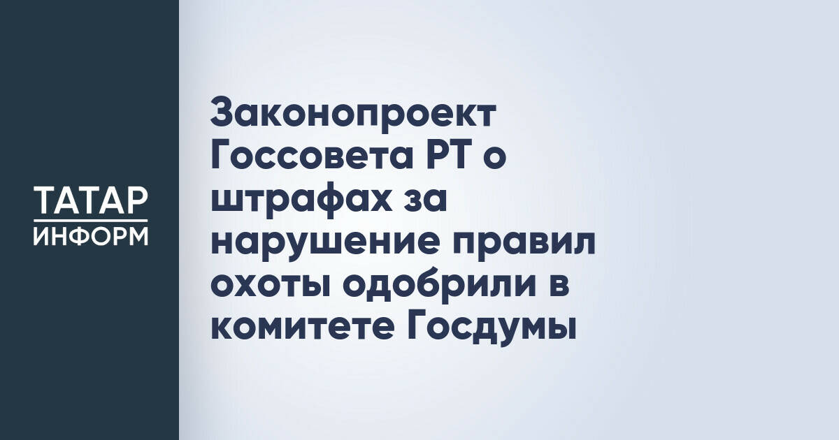 Законопроект Госсовета РТ о штрафах за нарушение правил охоты одобрили в комитете Госдумы